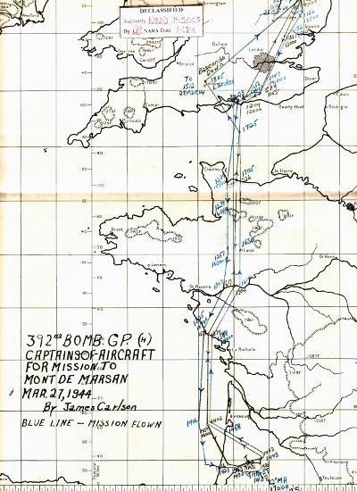 27 Mar 44 route map