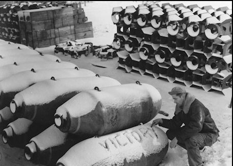 Bomb dump in snow