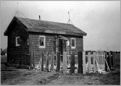 Typical line shack from munition crates.