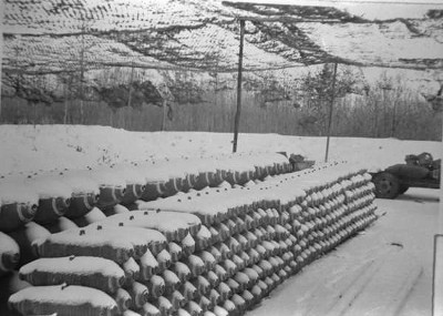 Bombs under camouflaged nets in Honeypot woods