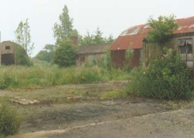concrete shows where buildings once stood 