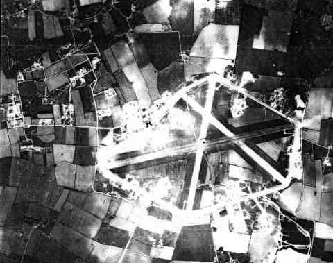 Wendling airfield seen from 8,000 feet